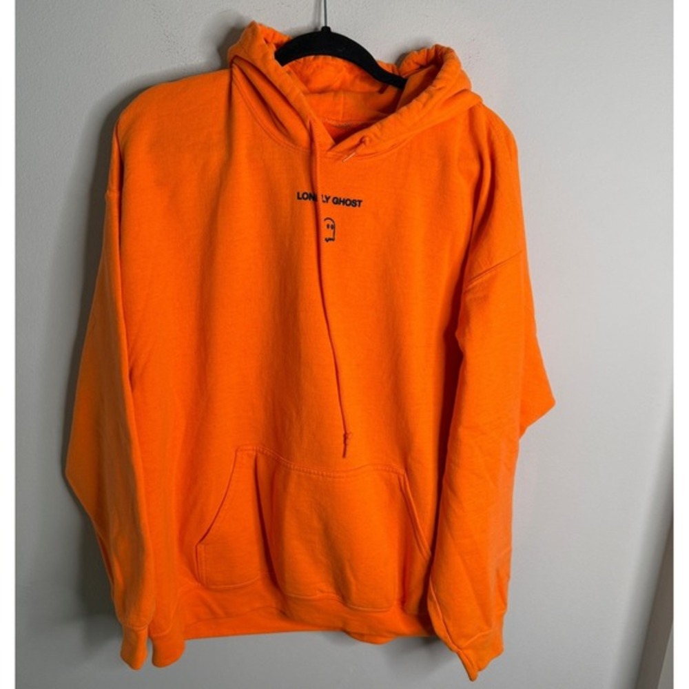 Lonely Ghost Unisex XL Orange Text Me When You Get Home Pullover Hoodie Casual‎